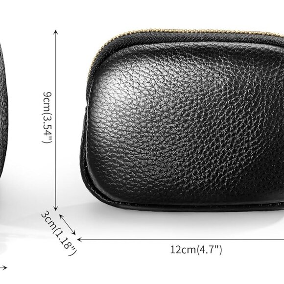 Genuine Leather Coin Purse, Small Change Purse Keychain Wallet for Women, Mini C - Picture 8 of 8